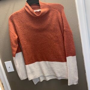 Olive & Oak Rust and Cream Turtleneck Sweater
